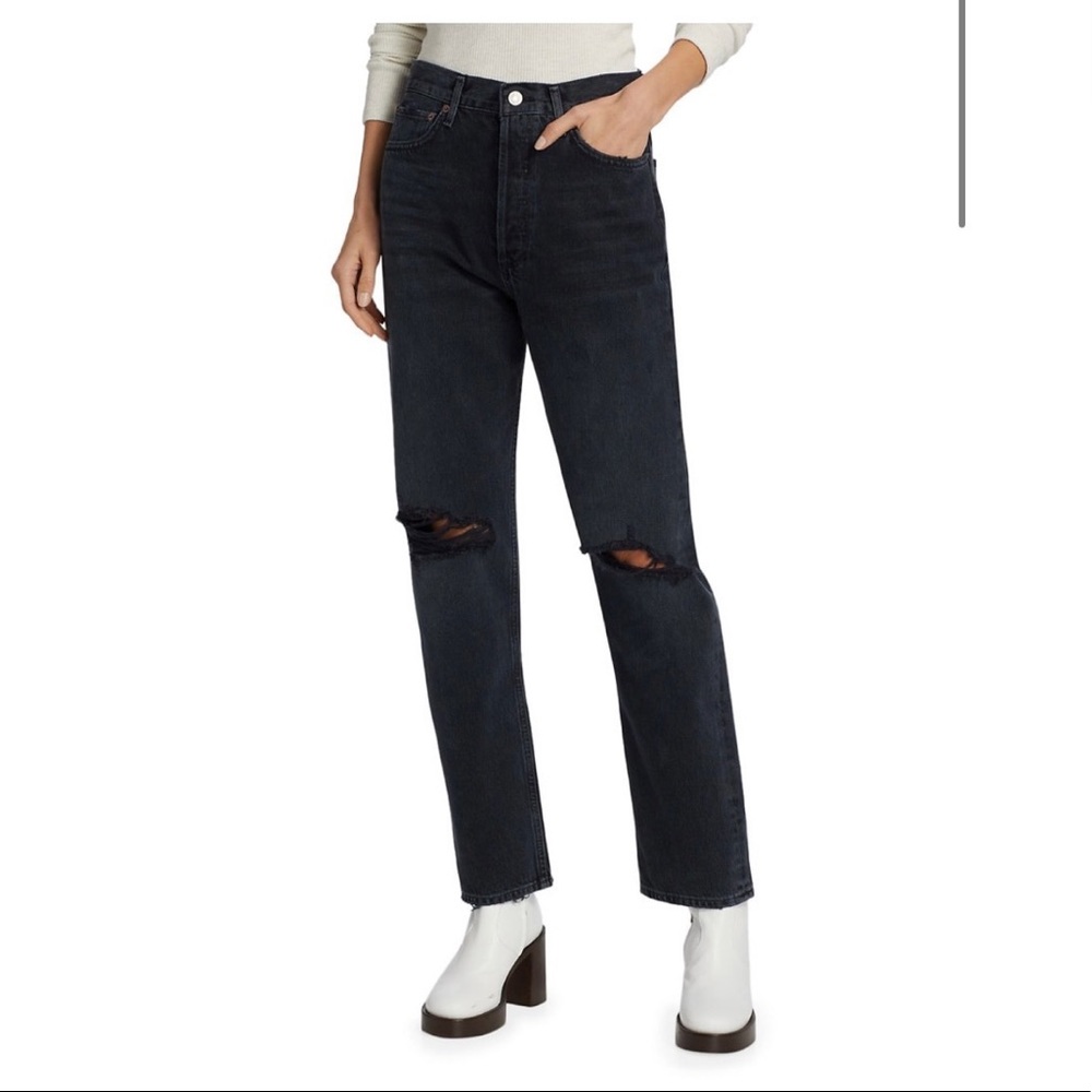 AGOLDE 90’s High Rise Distressed Pinch Waist Straight Leg Jeans